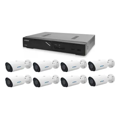 Kamerový set 1x AVTECH NVR AVH2109AX a 8x 5MPX IP Motorzoom Bullet kamera AVTECH DGM5546SVAT + 8