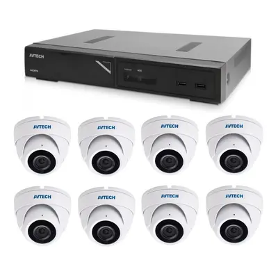 Kamerový set 1x AVTECH NVR AVH2109AX a 8x 8MPX IP Dome kamera AVTECH DGM8208SVAT + 8x Kabel UTP 