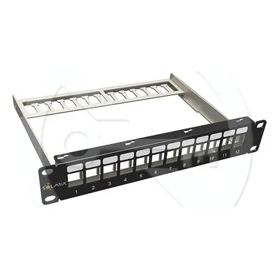 SX12M-0-STP-BK-UNI-N-10 - Solarix 10" modulární neosazený patch panel 12 portů 1U