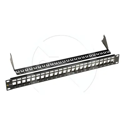 SX24M-0-STP-BK-UNI - Solarix neosazený patch panel 24 portů 1U černý