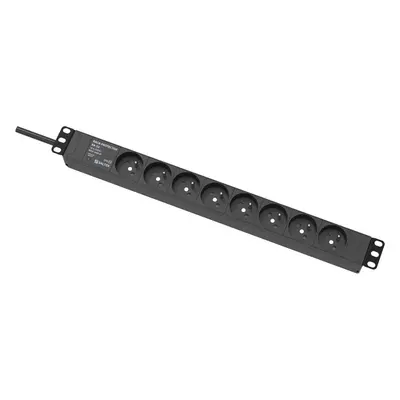 RACK-PROTECTOR-X8-1U - 19" napájecí panel, 1U, 8 x 230 V, přepěťová ochrana