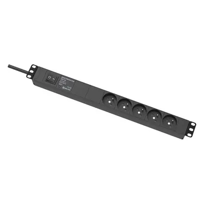 RACK-PROTECTOR-VF5-1U - 19" napájecí panel, 1U, 5 x 230 V, přepěťová ochrana