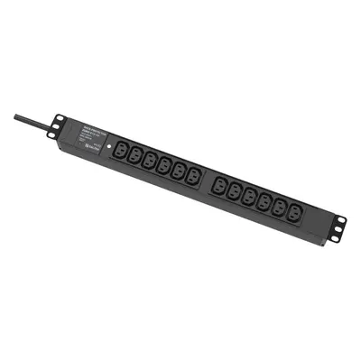 RACK-PROTECTOR-EURO-X12-1U - 19" napájecí panel, 1U, 12 x 230 V, přepěťová ochrana