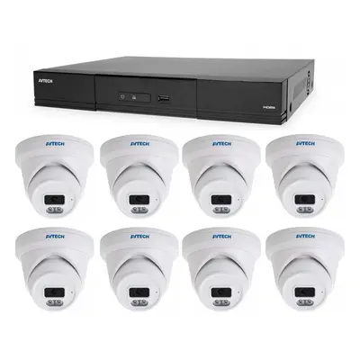 Kamerový set 1x AVTECH NVR AVH2109AX a 8x 5MPX IP Dome kamera AVTECH DGM5206SVAT