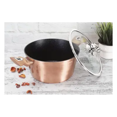 BERLINGERHAUS Kastrol s mramorovým povrchem a poklicí 30 cm Rosegold Metallic Line BH-6194