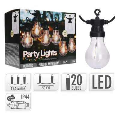 PROGARDEN Světelný řetěz LED PARTY 20 žárovek 12,5m KO-LE2100180