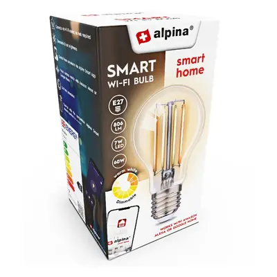 ALPINA-NK Chytrá žárovka LED WIFI bílá stmívatelná E27 806LM ED-225449