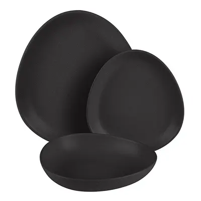 BERLINGERHAUS Jídelní sada talířů 18 ks Matte Black Collection BH-10021