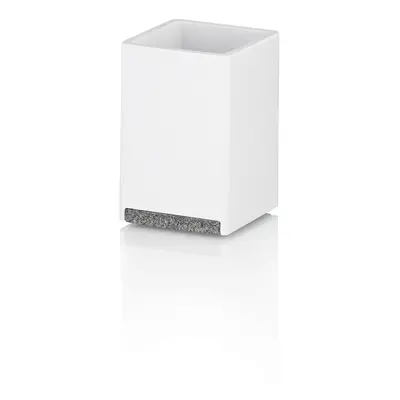 KELA Pohár Cube polyresin bílá KL-23692