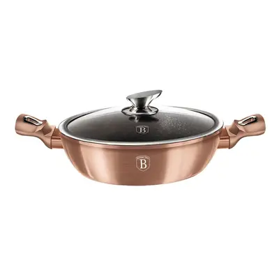 BERLINGERHAUS Pekáč kulatý s mramorovým povrchem a poklicí 28 cm Rosegold Metallic Line BH-1519