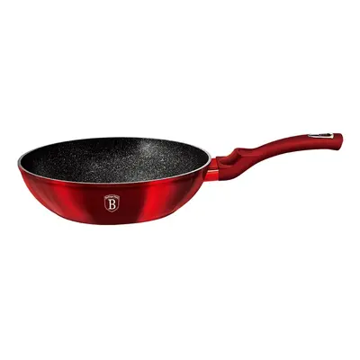 BERLINGERHAUS Pánev WOK s mramorovým povrchem 30 cm Burgundy Metallic Line BH-6166