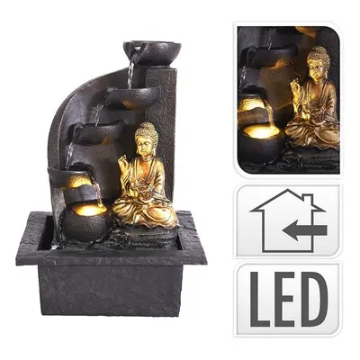 PROGARDEN Fontána pokojová s LED osvětlením BUDDHA oblá KO-795202210obla