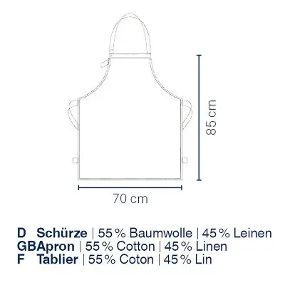 KELA Zástěra Puro 55%bavlna/45%len šedá 85,0x70,0cm KL-12802