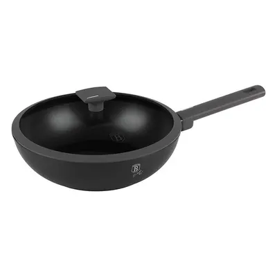 BERLINGERHAUS Pánev WOK s titanovým povrchem a poklicí 28 cm Antracit Collection BH-8124