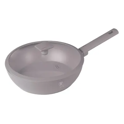 BERLINGERHAUS Pánev WOK s titanovým povrchem a poklicí 28 cm Taupe Collection BH-8094