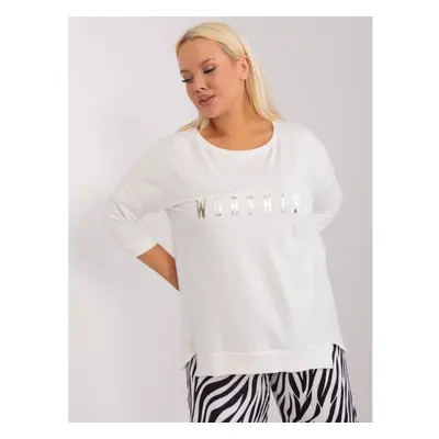 Dámská halenka plus size s rozparky UMA ecru