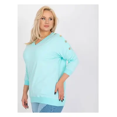 Dámská halenka s knoflíky bavlněná plus size ROY mátová