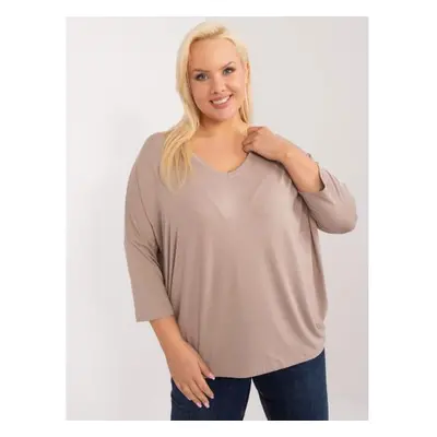 Dámská halenka plus size tmavě béžová