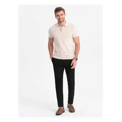 Pánské elegantní chino kalhoty klasického střihu V4 OM-PACP-0191 černé