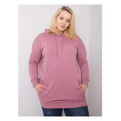 Dámská mikina s kapucí plus size LUNA růžová