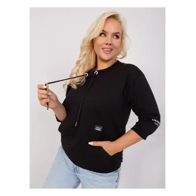 Dámská halenka plus size s řetízkem ORESA černá volná