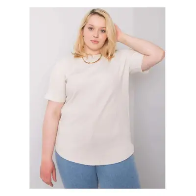 Dámská halenka plus size STELLA světle béžová