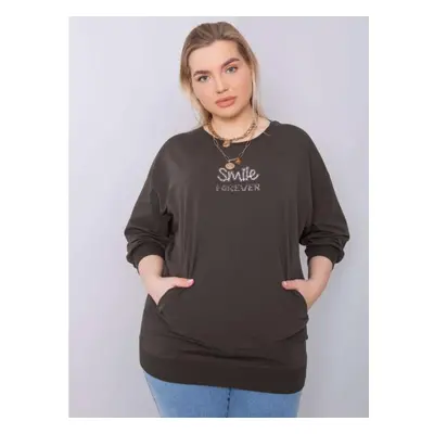 Dámská halenka plus size MESSINA tmavě khaki