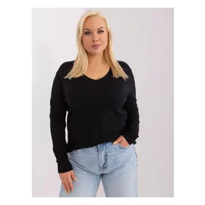 Dámský svetr plus size ve fitted střihu WEZ černý