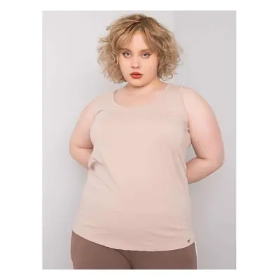 Dámský top dlouhý plus size KEYLA béžový