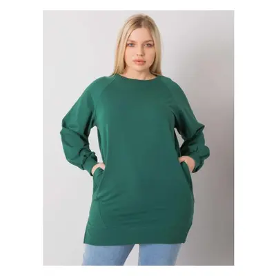 Dámská halenka hladká plus size TOLEDO tmavě zelená