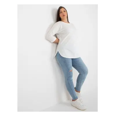 Dámská halenka plus size basic ADELA ecru