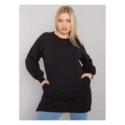 Dámská halenka hladká plus size TOLEDO černá