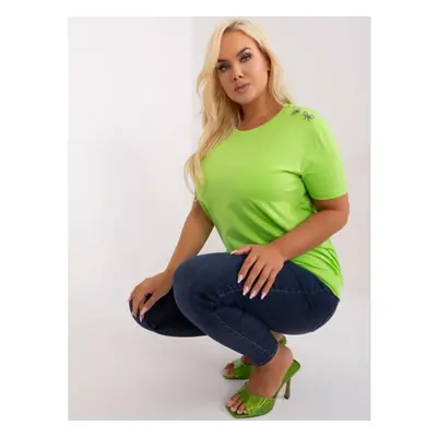 Dámská halenka z bavlny plus size DAMIA světle zelená