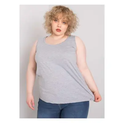 Dámský top dlouhý plus size KEYLA šedý