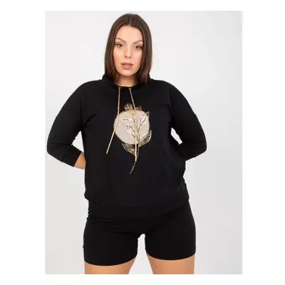 Dámská halenka plus size s potiskem CHRYSTA černá