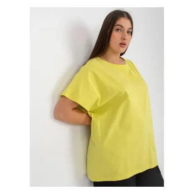 Dámské tričko pro ženy plus size BASIC světle béžové