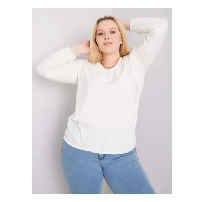 Dámská halenka bavlněná plus size s dlouhým rukávem HAILEY ecru