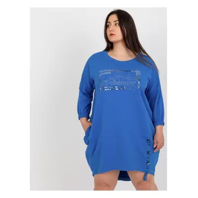 Dámské šaty plus size MILLIE tmavě modré