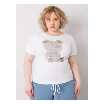 Dámská halenka plus size s kamínky LUCE bílá