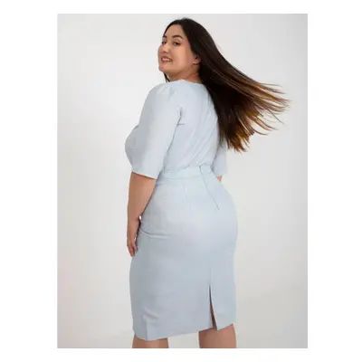 Dámská sukně plus size ELLE světle modrá