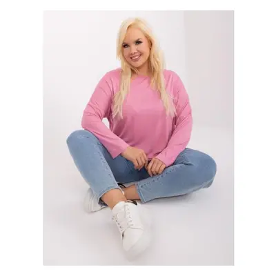 Dámská halenka s nášivkou plus size PALOMA růžová