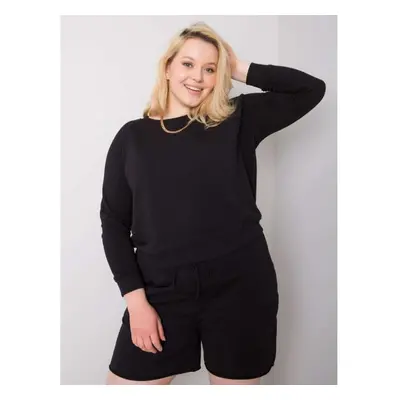 Dámská mikina plus size bavlněná DONNA černá