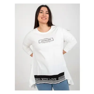 Dámská tunika plus size s 3/4 rukávy LEONELLE ecru