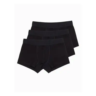 Pánské bavlněné boxerky s logem 3-pack V1 OM-UNBO-0105 černé