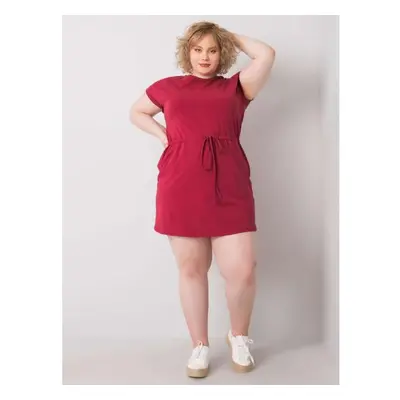 Dámské šaty plus size KORI bordó