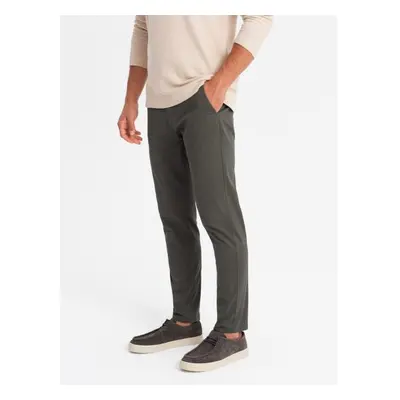 Pánské jednotné chino kalhoty REGULAR FIT - khaki barva