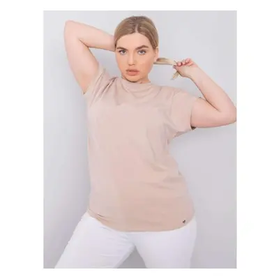 Dámské tričko plus size LEANNE béžové