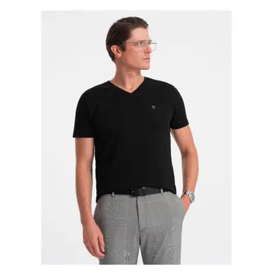 Pánské tričko V-NECK s elastanem V3 OM-TSCT-0106 černé