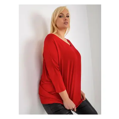 Dámská halenka z viskózy plus size ADAMA červená