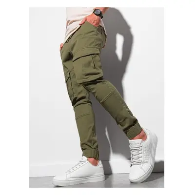 Pánské kalhoty joggers P886 olivové